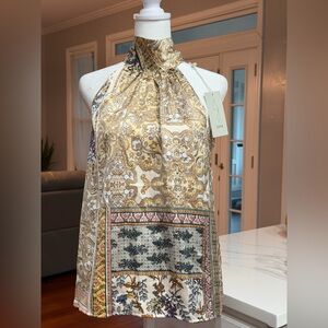 Joie Silky Tie Neck Sleeveless Top NWT